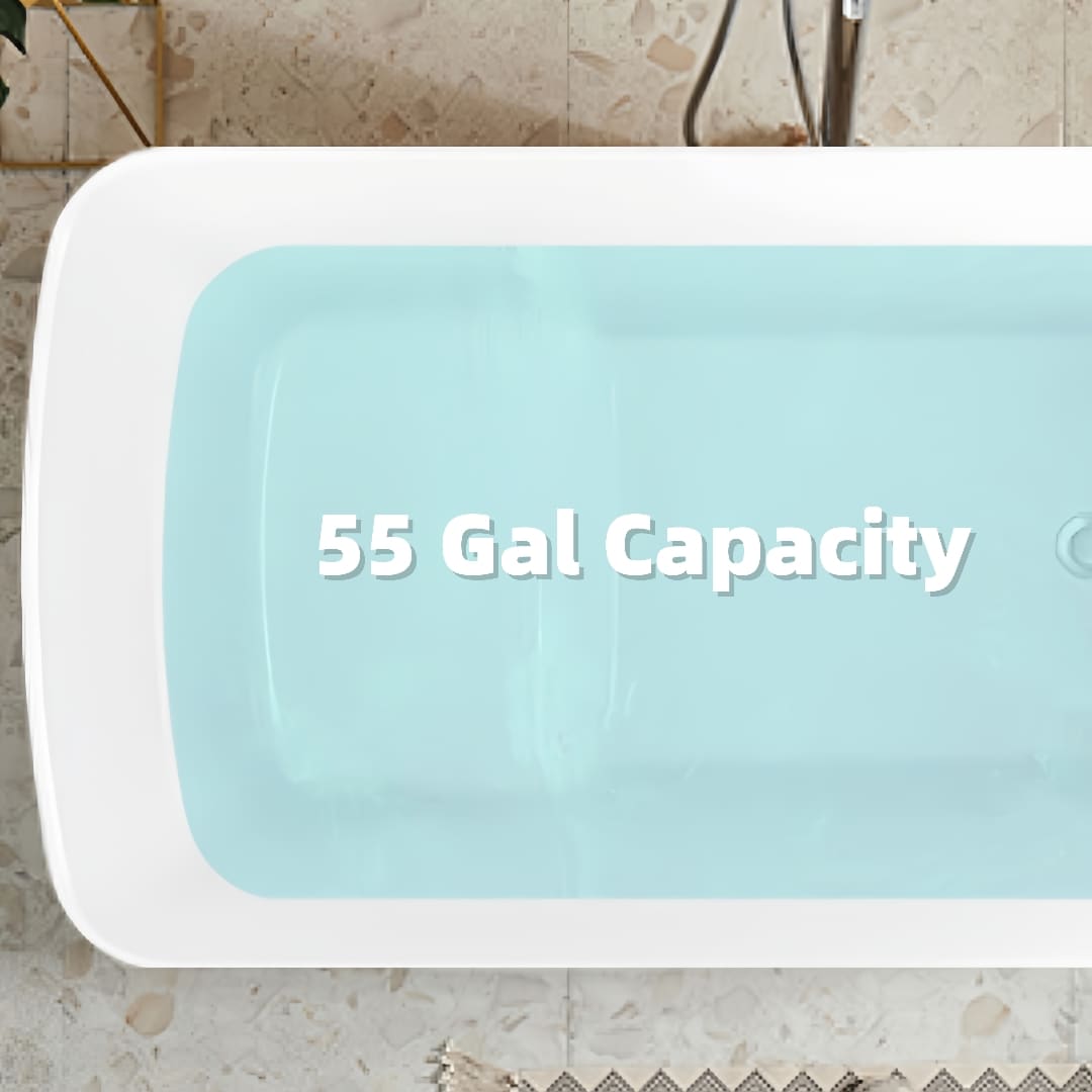 Freestanding Soaking Bathtub Acrylic Square Japanese Style White_voghion.com